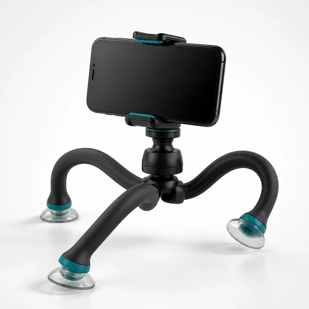 Grippix FlexMount flexible phone mount holding a smartphone